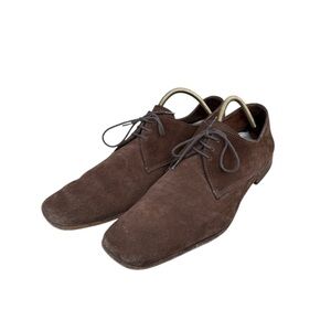 Miu Miu By Prada Brown Suede Lace Up Oxford Derby Loafers Y2K 90s 8 EU 9 US EUC